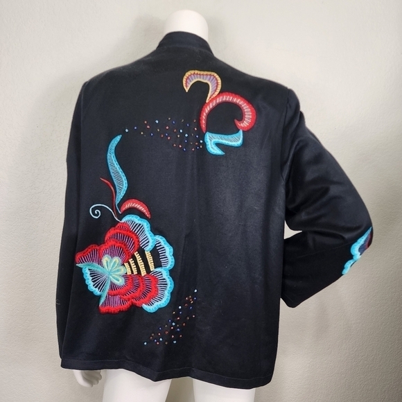 Alex Kim Boho Embroidered Black Jacket Size L - Picture 7 of 12